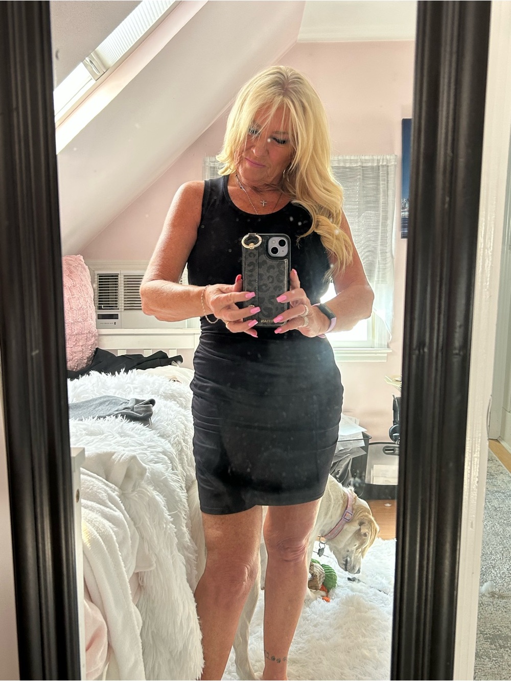 Sleeveless Black Bodycon Mini Skirt
